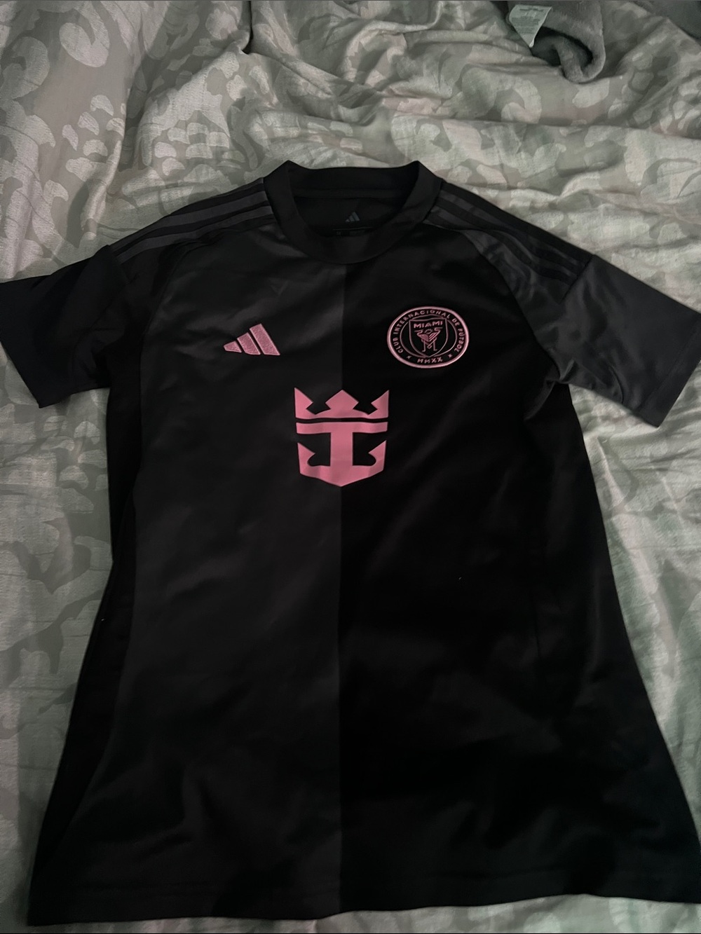 adidas Kids Black and Pink Soccer Jersey